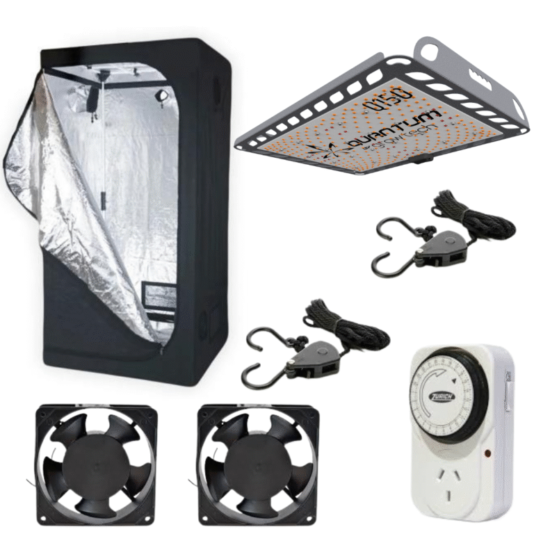Kit de Cultivo Indoor Carpa 80x80 + Led Quantum 150 + Timer + Poleas + 2 Coolers