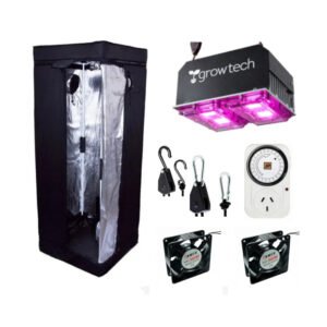 KIT INDOOR Carpa 60X60 + Growtech 200W + Timer + Poleas + 2 Coolers (12%OFF transf. o efect)