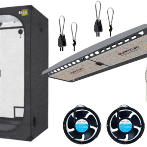 kit indoor 100x100 con Q300, poleas de metal, coolers de 6 y timer mecanico