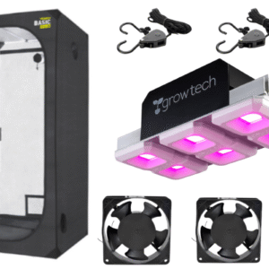 kit indoor 60x60x160, led grow tech 300w, coolers de 4, timer mecanico, poelas