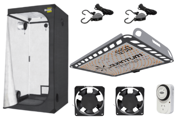 kit indoo 60x60 con q150, poleas, coolers de 4, timer mecanico