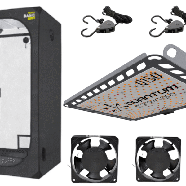 kit indoo 60x60 con q150, poleas, coolers de 4, timer mecanico