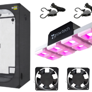 kit indoor 100x100x200 , growtech 400w , timer mecanico, coolers de 6 y poleas de metal