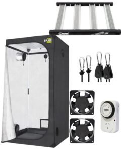 KIT INDOOR 80X80 + LUCIUS DE 120W + COOLERS + POLEAS + TIMER