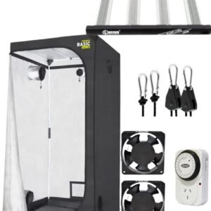 Kit de Cultivo Indoor Carpa Bellavita 80x80 + Led Lucius 120W + Timer + Poleas + 2 Coolers
