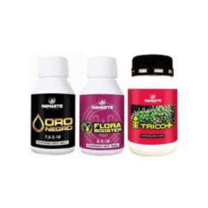 combo namaste chicos, oro negro, tricomas y flora booster