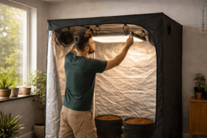 Instalación de lámpara de cultivo indoor