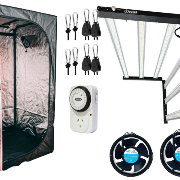 kit indoor 150x150 + lucius 720w + accesorios