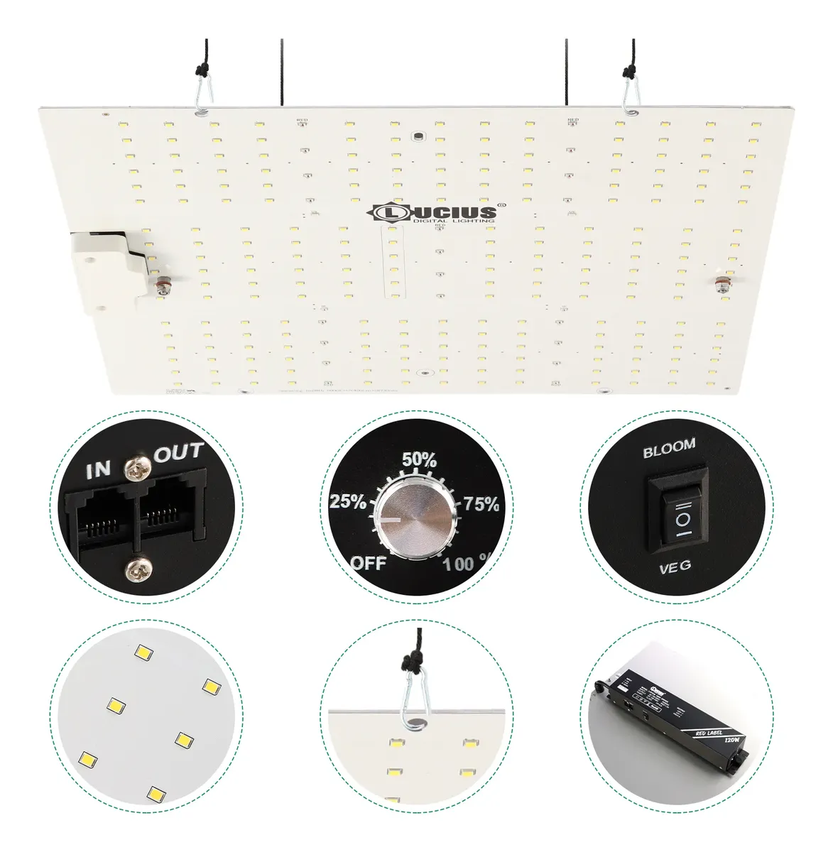 Panel Led Cultivo Lucius 120w Quantum Bloom Uv Ir Samsung - Imagen 2
